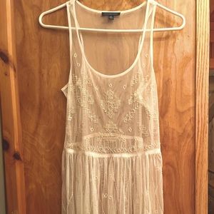 White sheer beaded tank